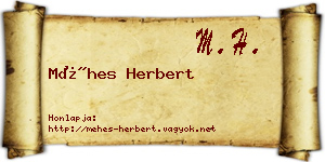 Méhes Herbert névjegykártya